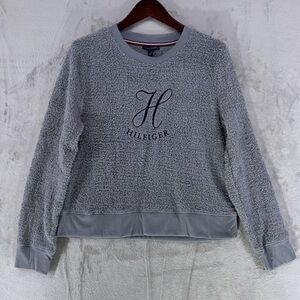 NWT Tommy Hilfiger Gray Half-Pile Fleece Pullover Sweater Size L